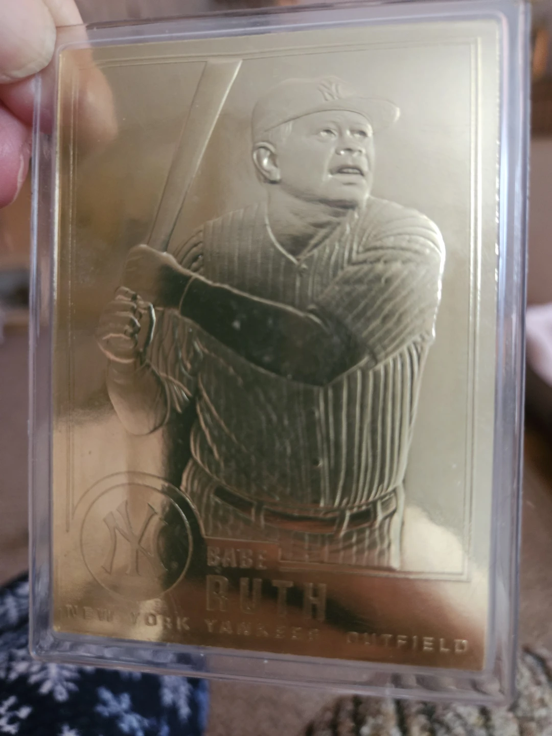 Babe Ruth New York Yankees Gold Baseball 22k gold plated Card