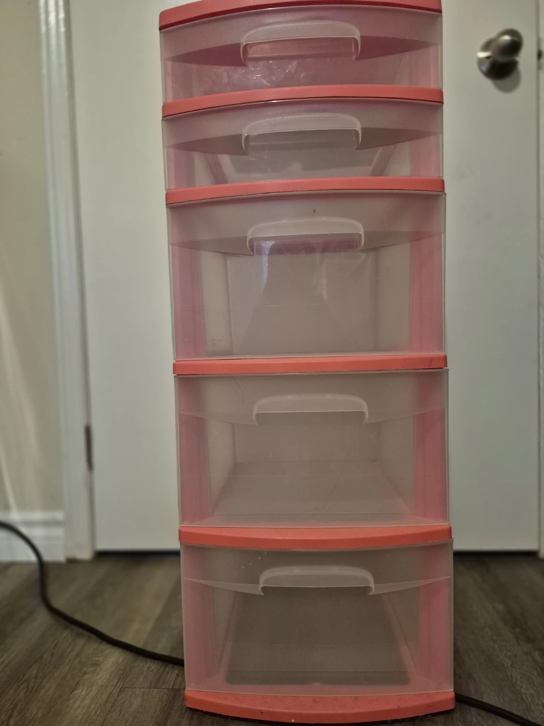 Plastic Drawer Storage Unit - Coral