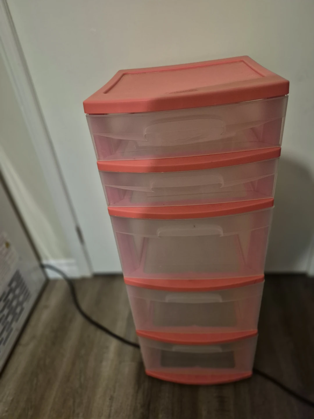 Plastic Drawer Storage Unit - Coral - photo 2