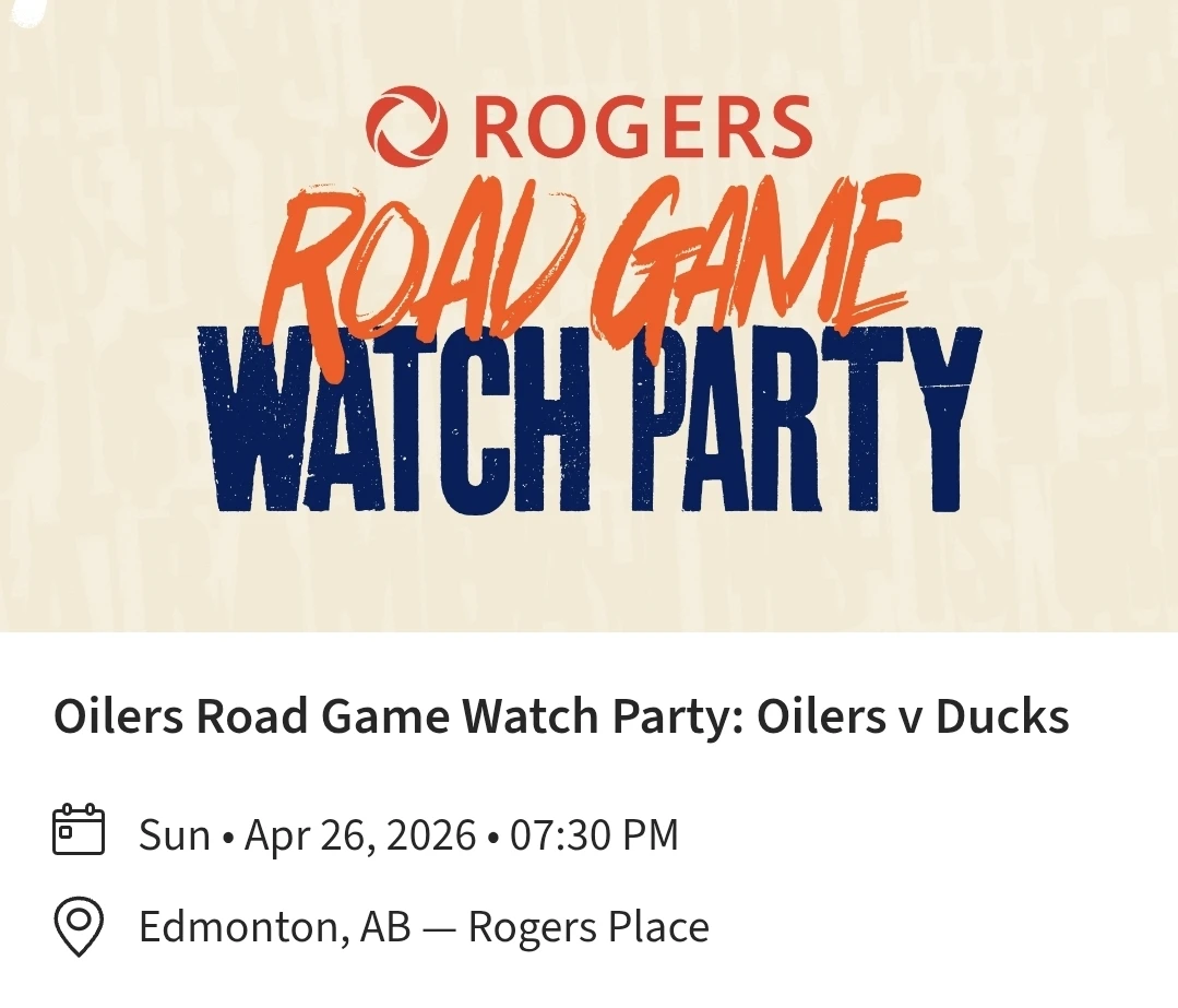Rogers Road Game Watch Party: Oilers v Ducks