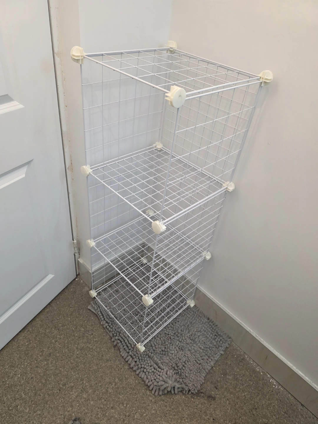3-Tier White Wire Cube Shelf Organizer