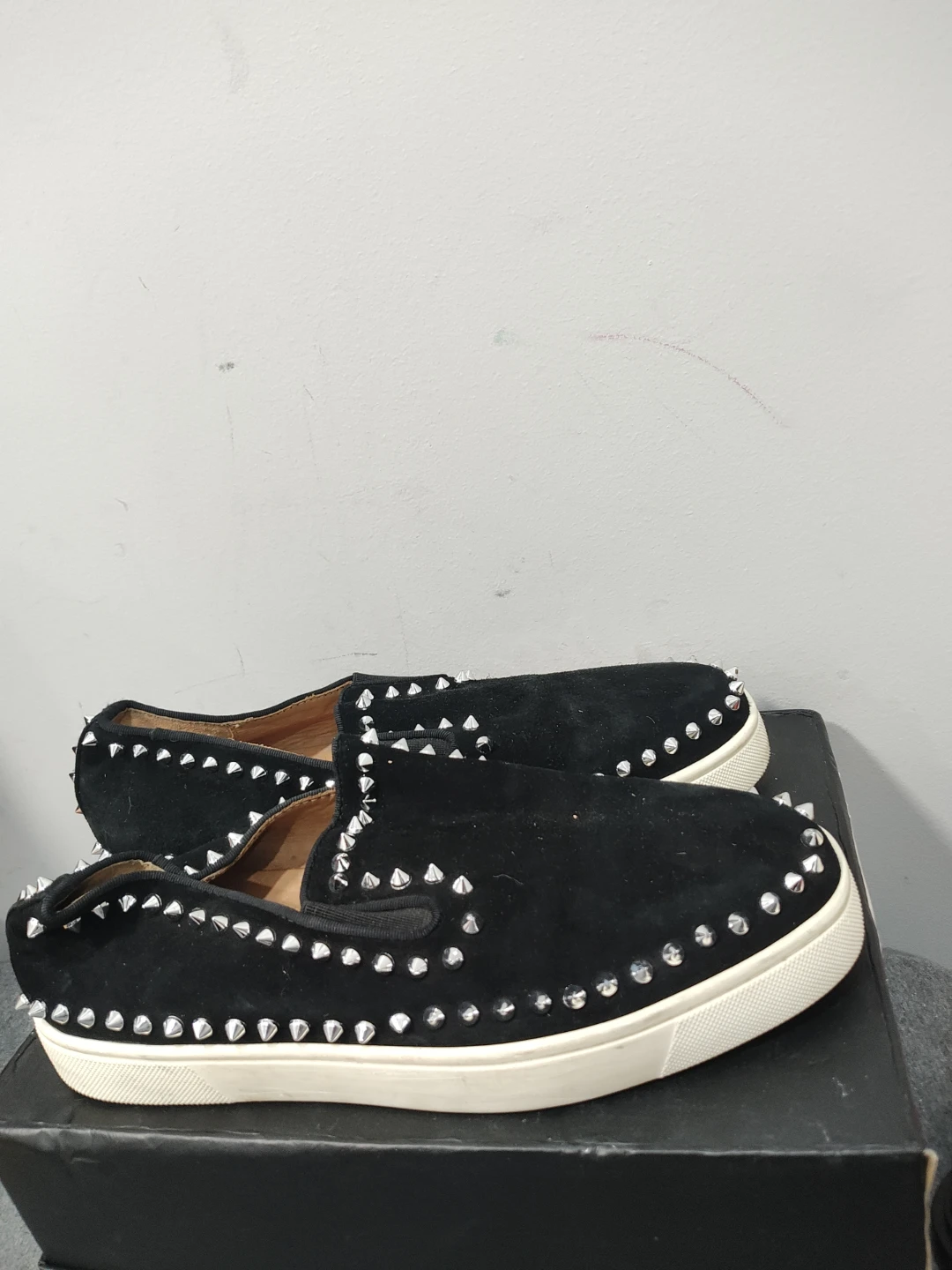 Louboutin  Paris Men Shoes with Sliver spikes. - photo 5