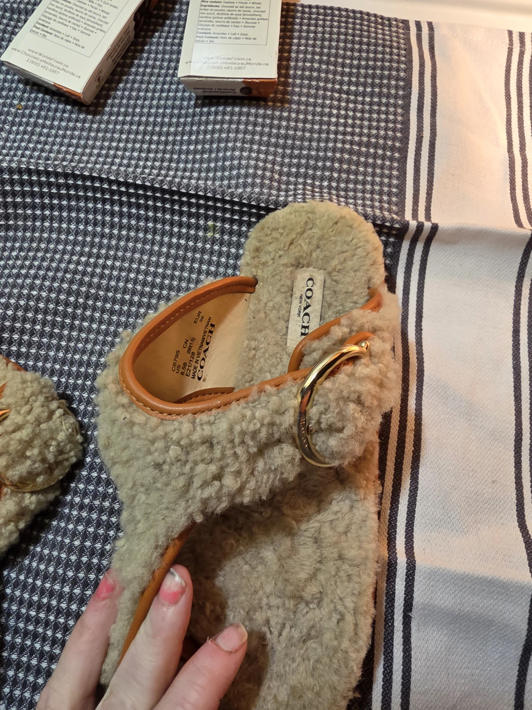 COACH Shearling Mules Slides - Size US 8.5 - photo 3