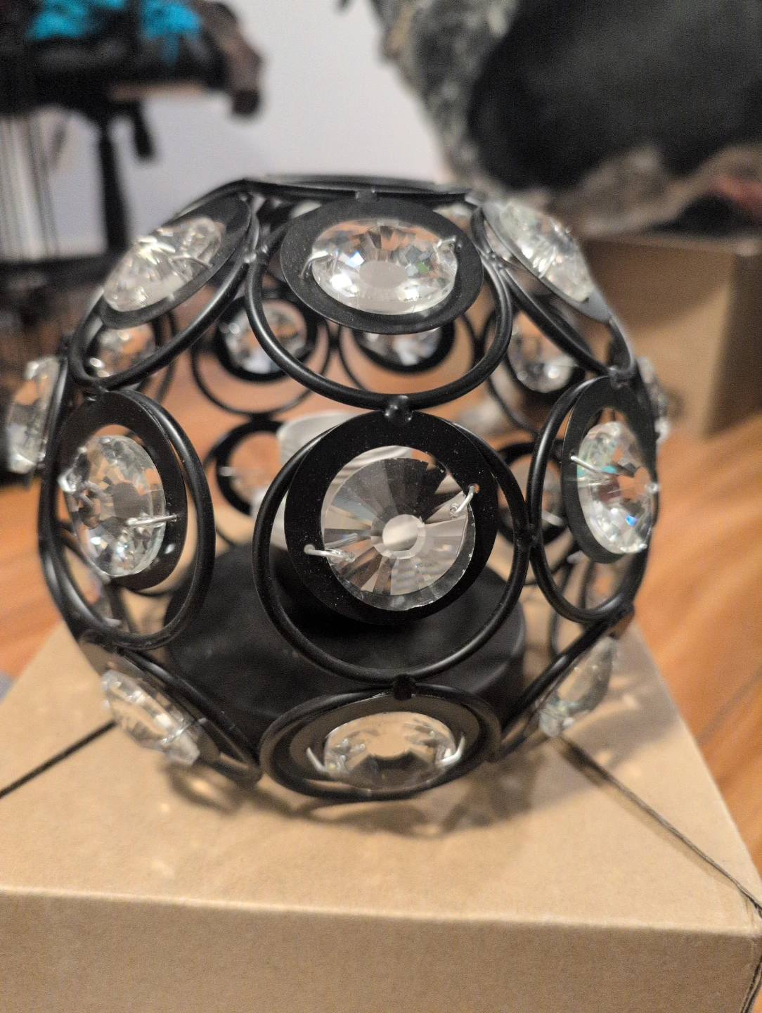 Decorative Black Metal and crystal light fixture - photo 2