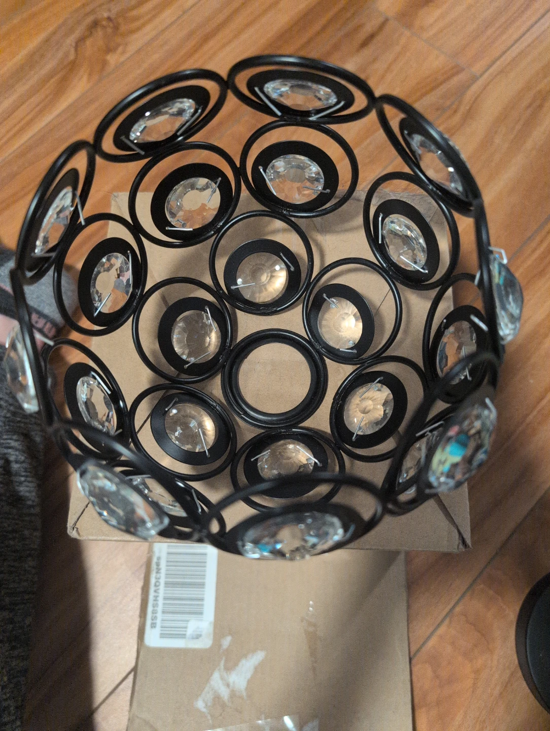 Decorative Black Metal and crystal light fixture - photo 4