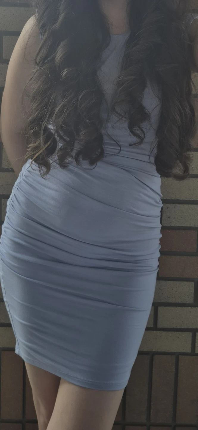 Sleek short blue dress