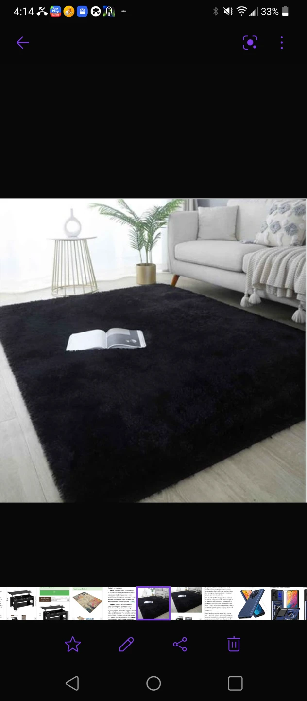 🧡BRAND NEW 7 FEET X 10 FEET BLACK SHAG RUG