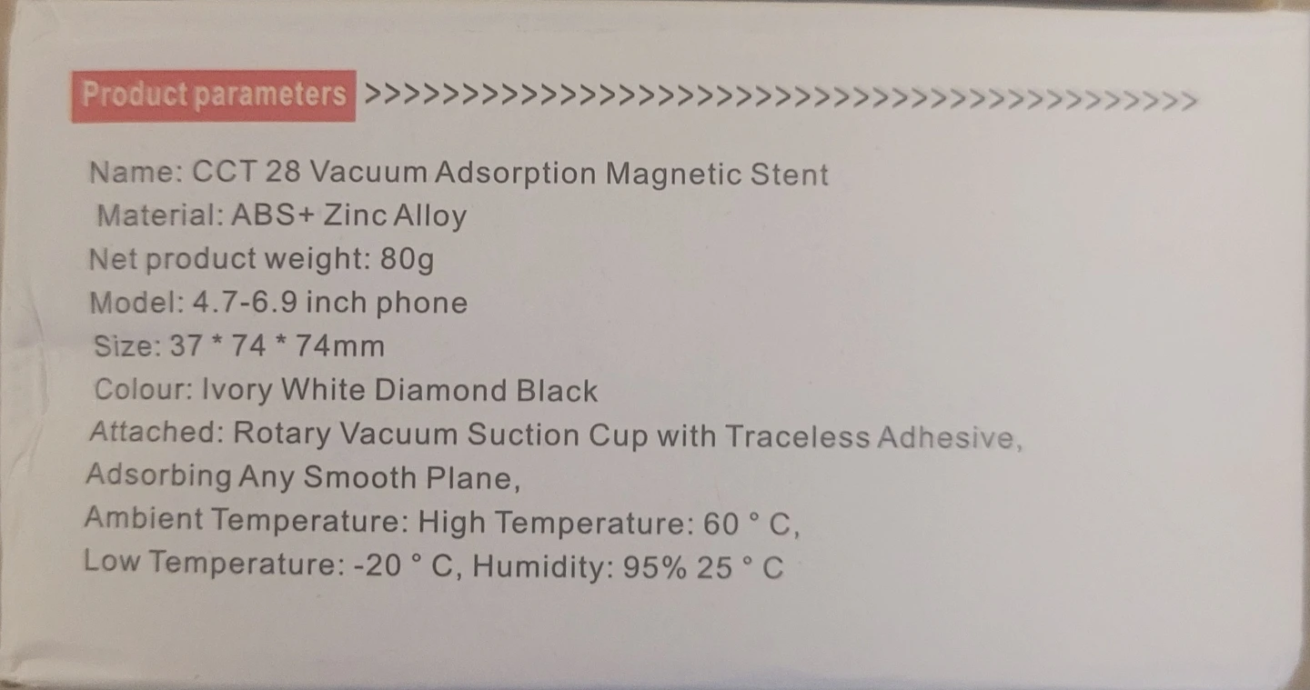 CCT 28 Vacuum Adsorption Magnetic Stent for Phones - photo 3