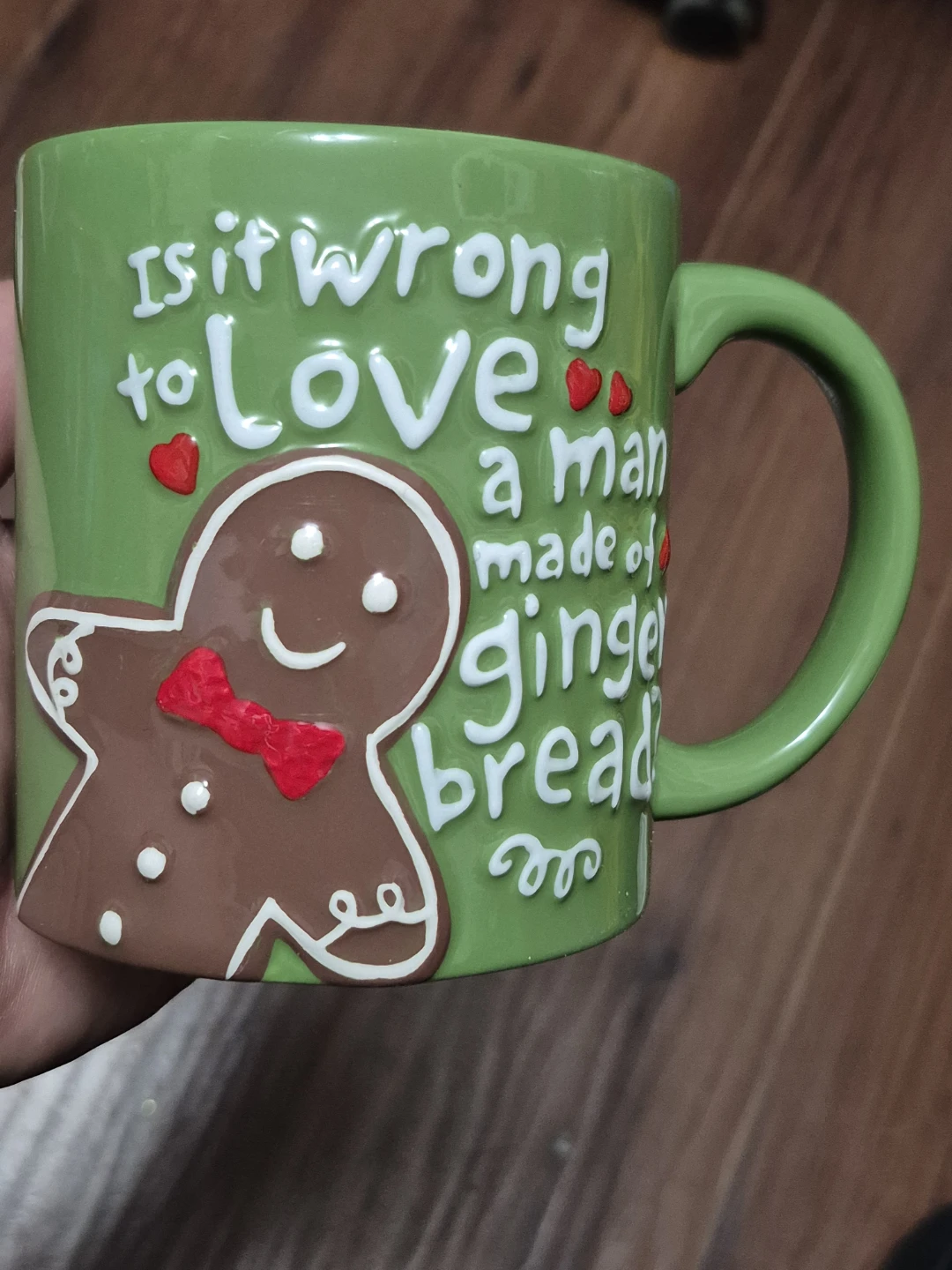 Hallmark "Is it wrong to love a man made of gingerbread?" Mug