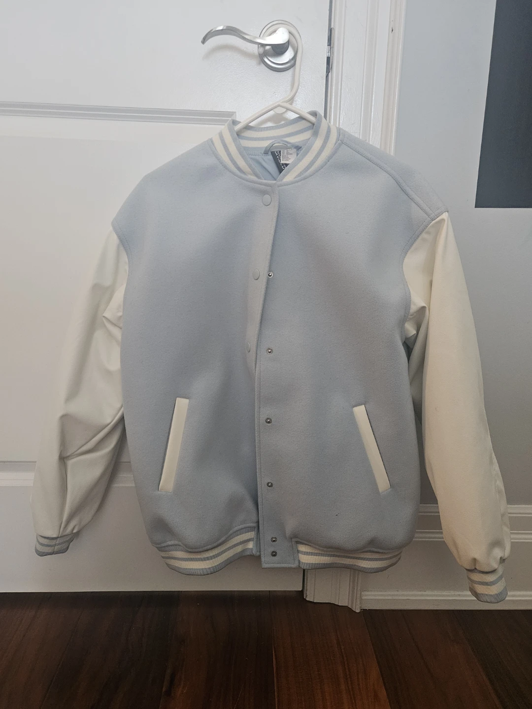 Light Blue and Cream Varsity Jacket