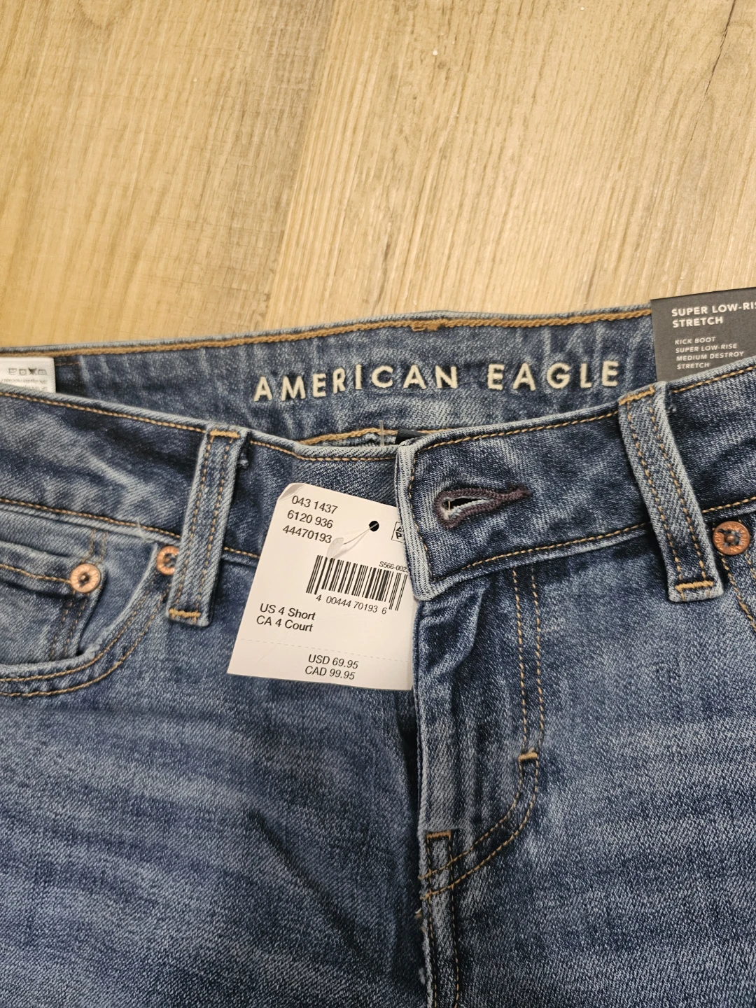 American Eagle Super Low-Rise Kick Boot Jeans US 4 Short - photo 2