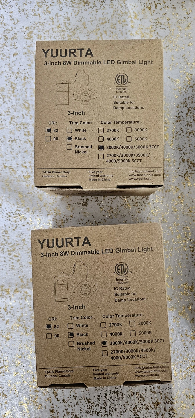Set of 6 YUURTA 3” 8W dimmable LED gimbal lights. - photo 2