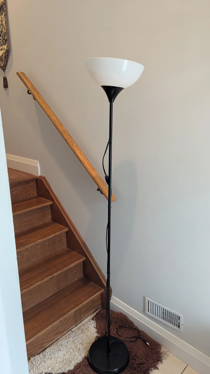 Black Floor Lamp with White Shade