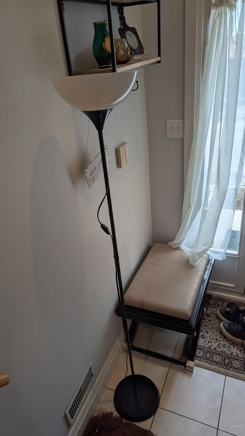 Black Floor Lamp with White Shade - photo 2