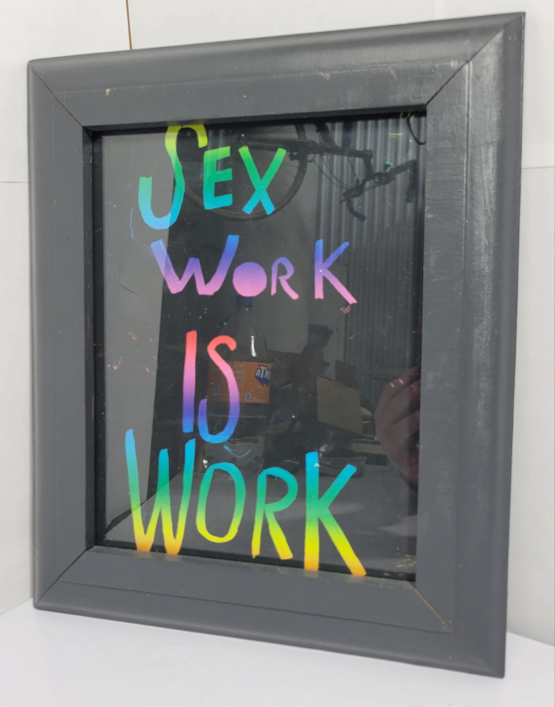 Framed "Sex Work Is Work" Art