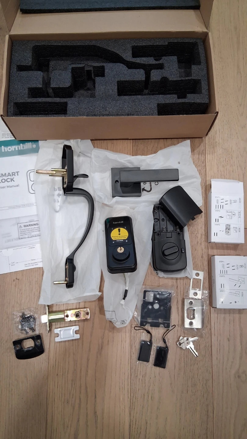 Digital Deadbolt w Handlebar Keypad fingerprint Card Apps