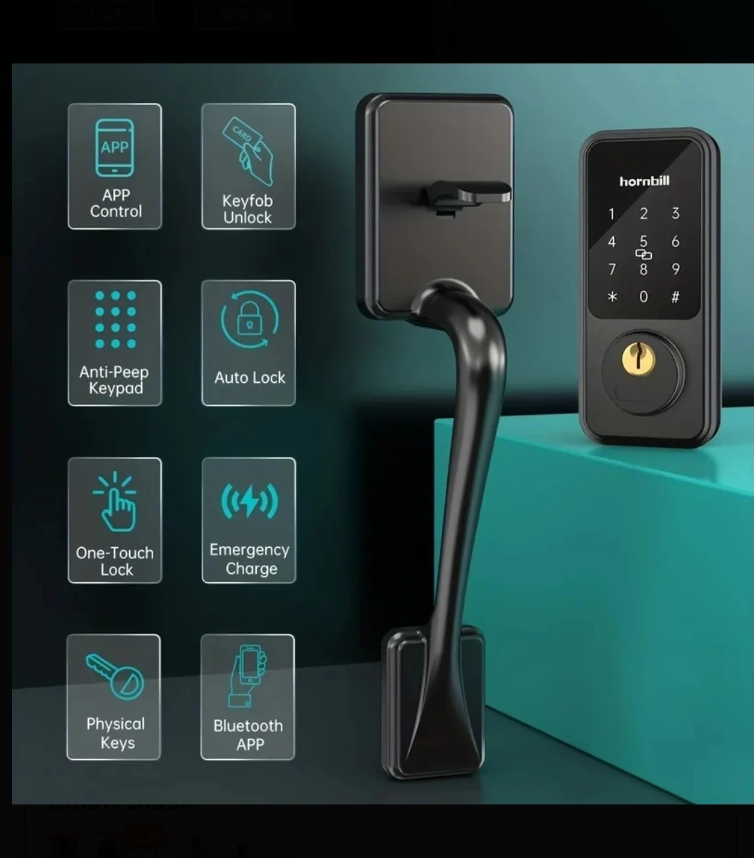 Digital Deadbolt w Handlebar Keypad fingerprint Card Apps - photo 3