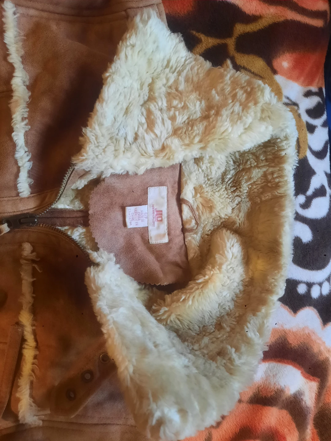 Jennifer Lopez Brown Suede Faux Fur Lined Jacket - photo 2