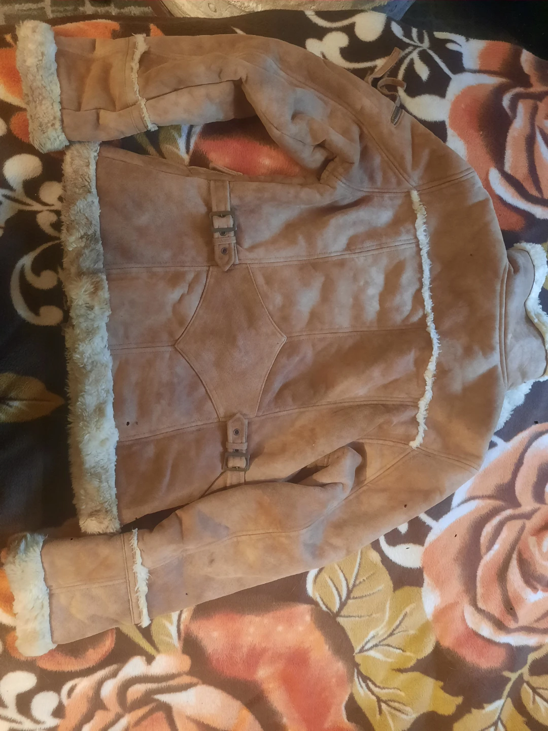 Jennifer Lopez Brown Suede Faux Fur Lined Jacket - photo 4