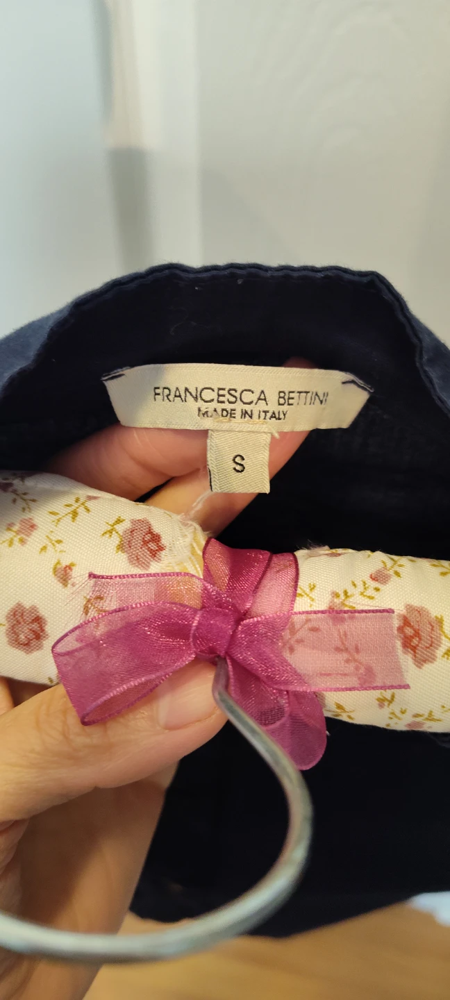 Francesca Bettini Navy Blue Bell Sleeve Shirt - photo 4
