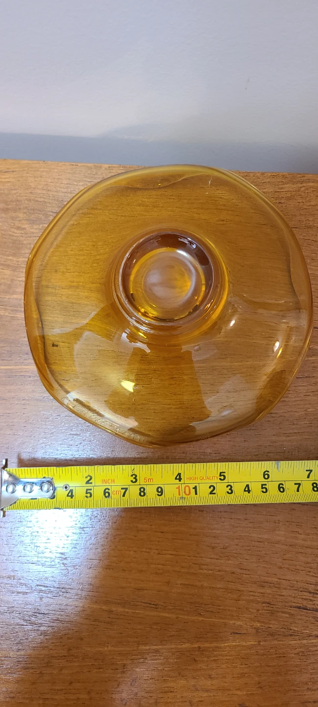 Vintage Amber Glass Candy Dish