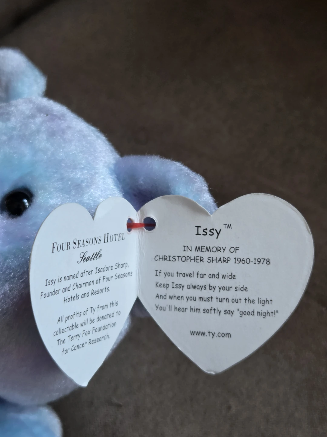 Beanie Baby Issy Bear Four Seasons Hotel Seattle Plush - photo 4