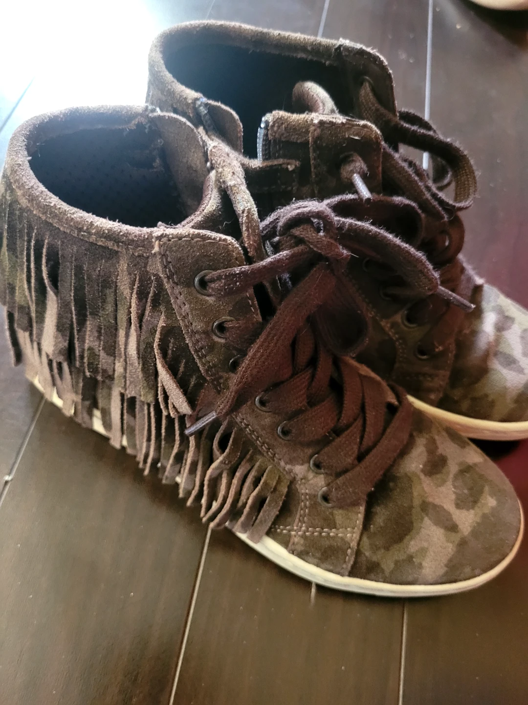 Geox Fringe Camo High Top Sneakers Size 34 - photo 3