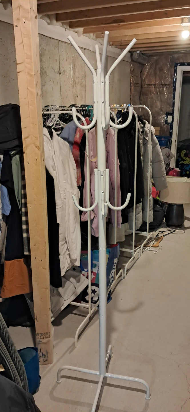 White Metal Coat Rack