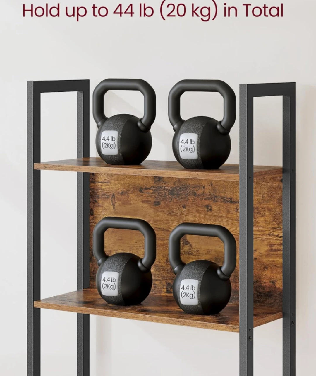 VASAGLE 5-Shelf Bookcase - Rustic Brown