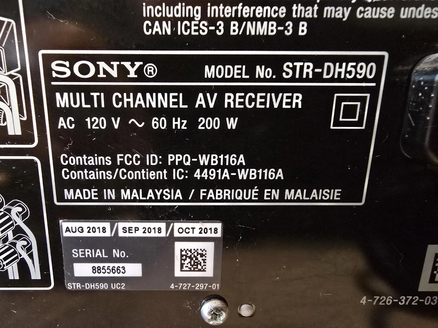 Sony STR-DH590 Multi Channel AV Receiver with Remote - photo 4