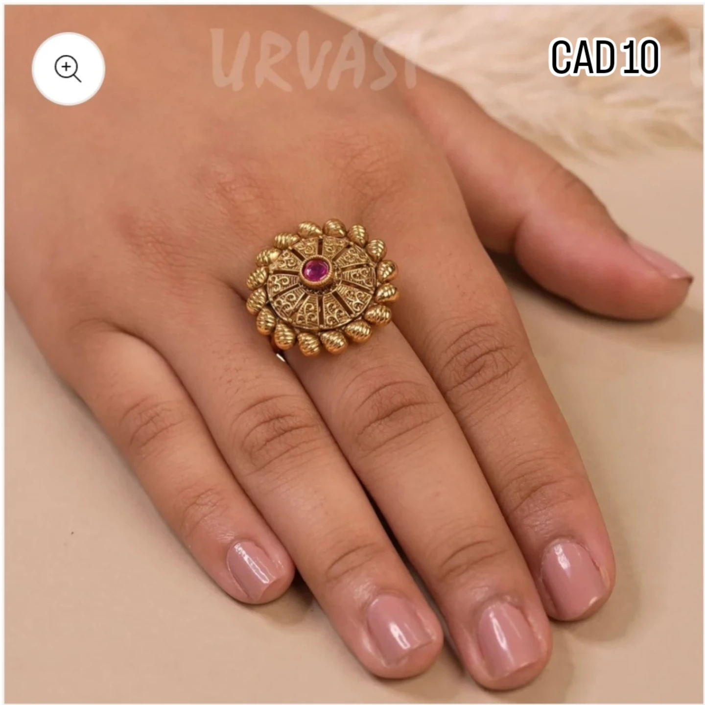 Gold Tone Statement Ring