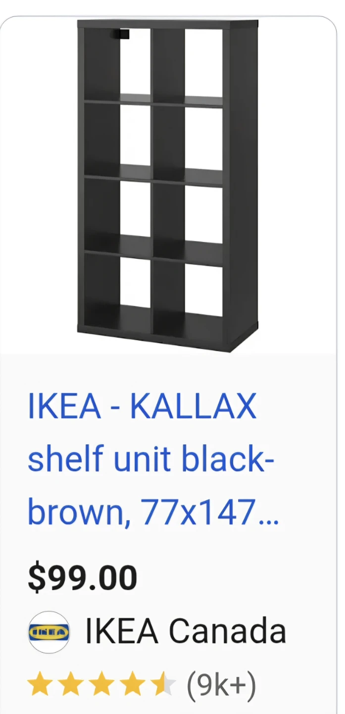 IKEA KALLAX Shelf Unit - Black-Brown - photo 4