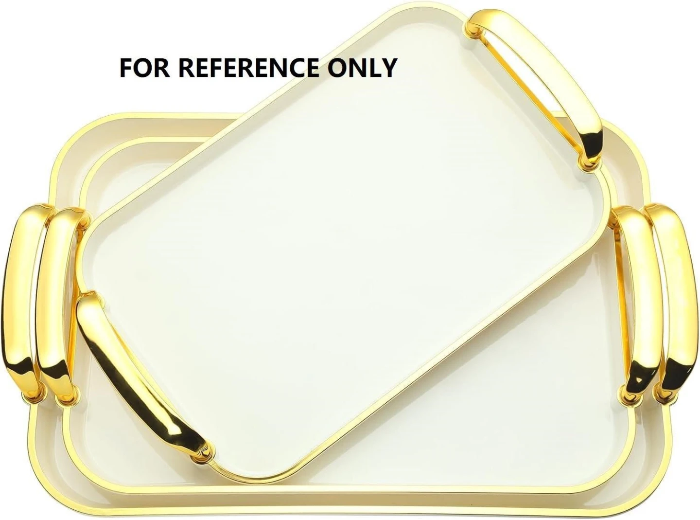 Rent >>>High-quality Serving Trays with Gold Handles (Set of 3) - photo 5