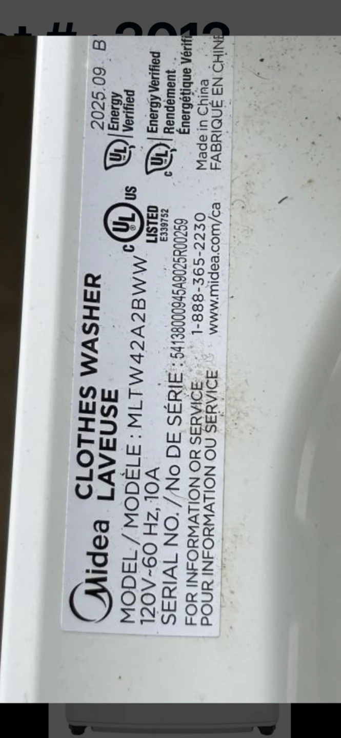 Midea Top Load Clothes Washer MLTW42A2BW - photo 3