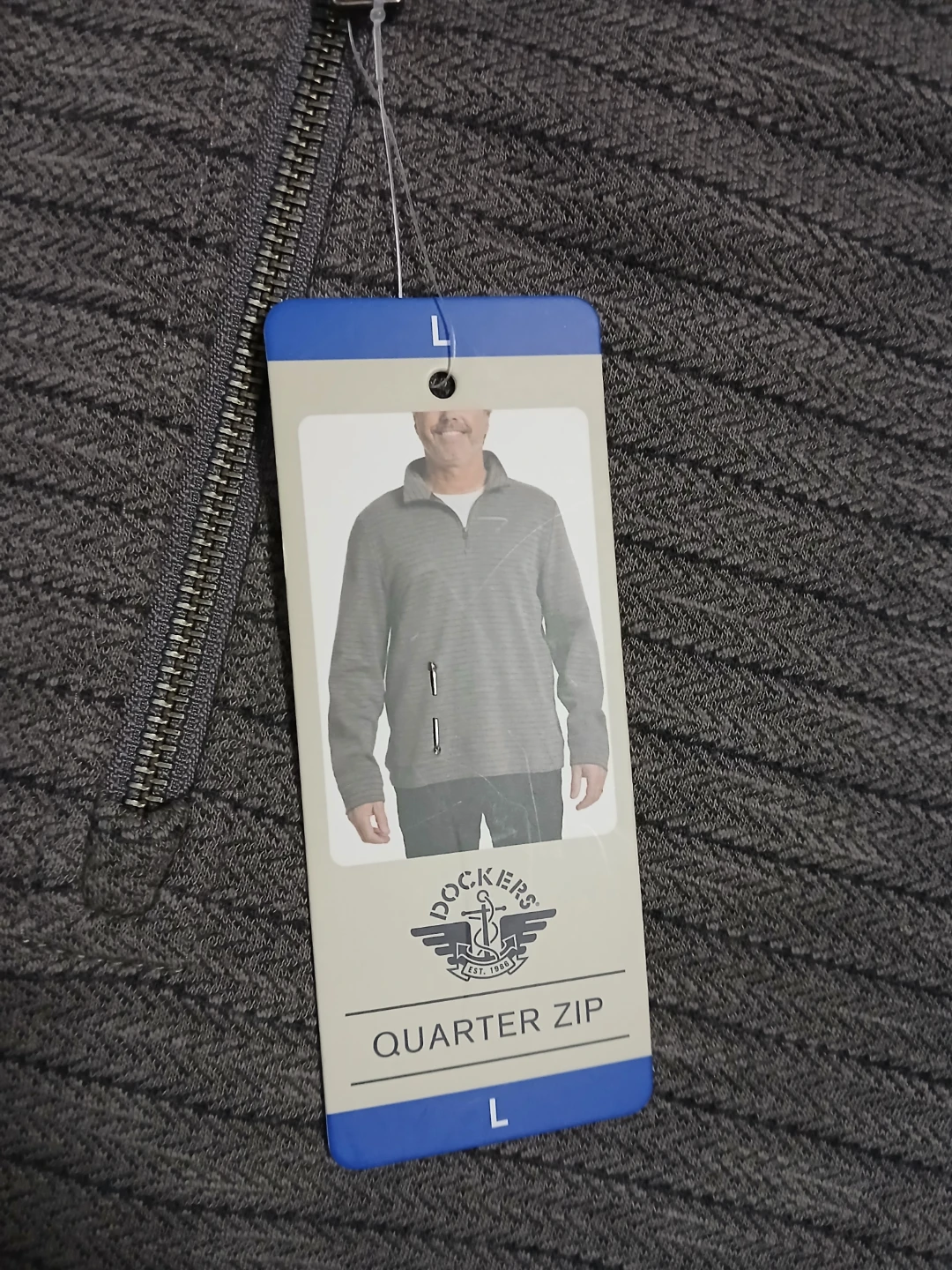 Dockers Quarter Zip Men's Sweater - Gray - Size L - photo 2