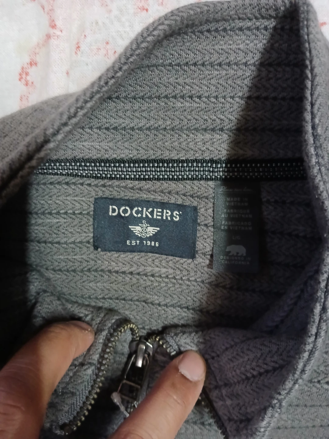 Dockers Quarter Zip Men's Sweater - Gray - Size L - photo 3