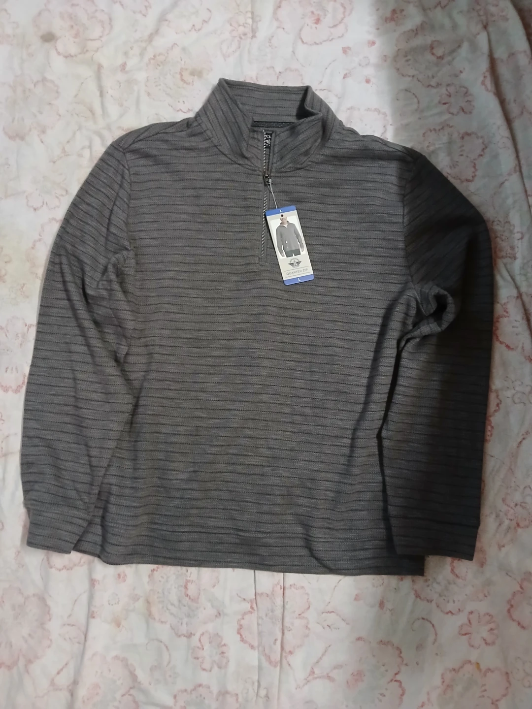 Dockers Quarter Zip Men's Sweater - Gray - Size L - photo 4