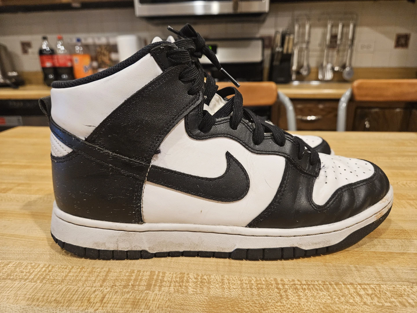 Nike Dunk High Top Sneakers Black White - photo 2
