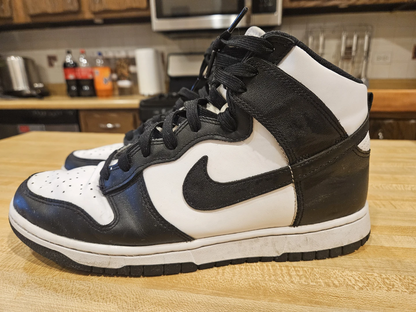 Nike Dunk High Top Sneakers Black White - photo 4