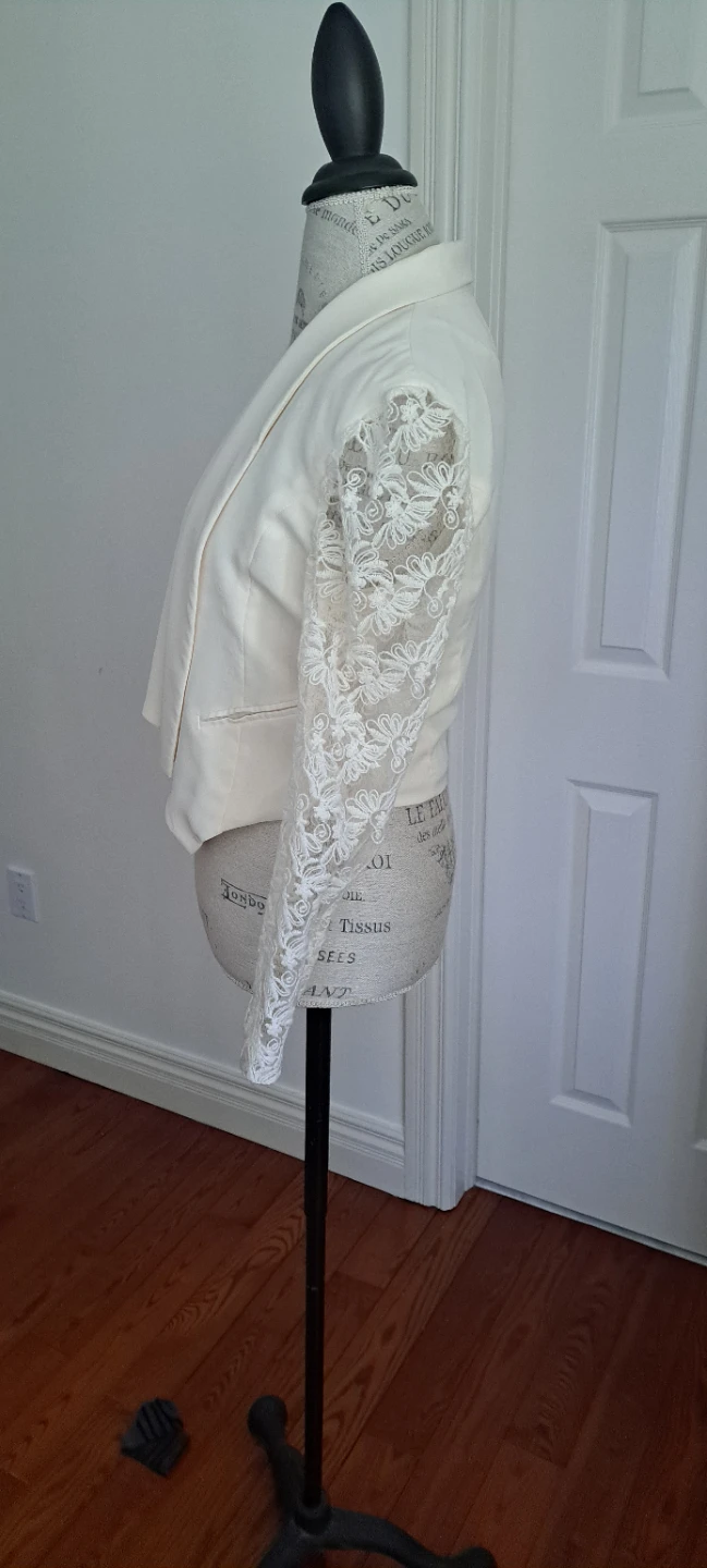 Cropped cream jacket - photo 3