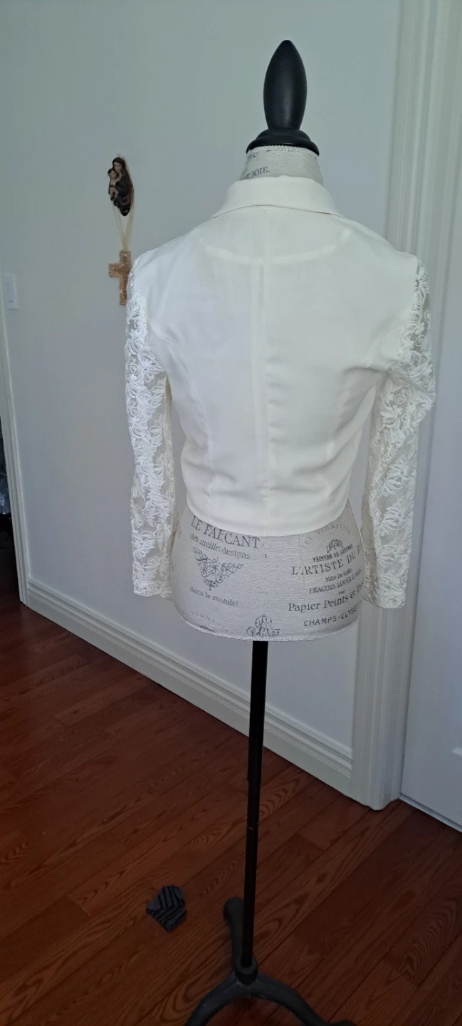 Cropped cream jacket - photo 4