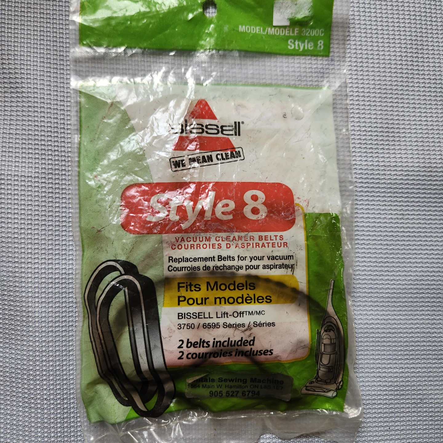BISSELL Vacuum Cleaner Belts Style 8, 2 belts included