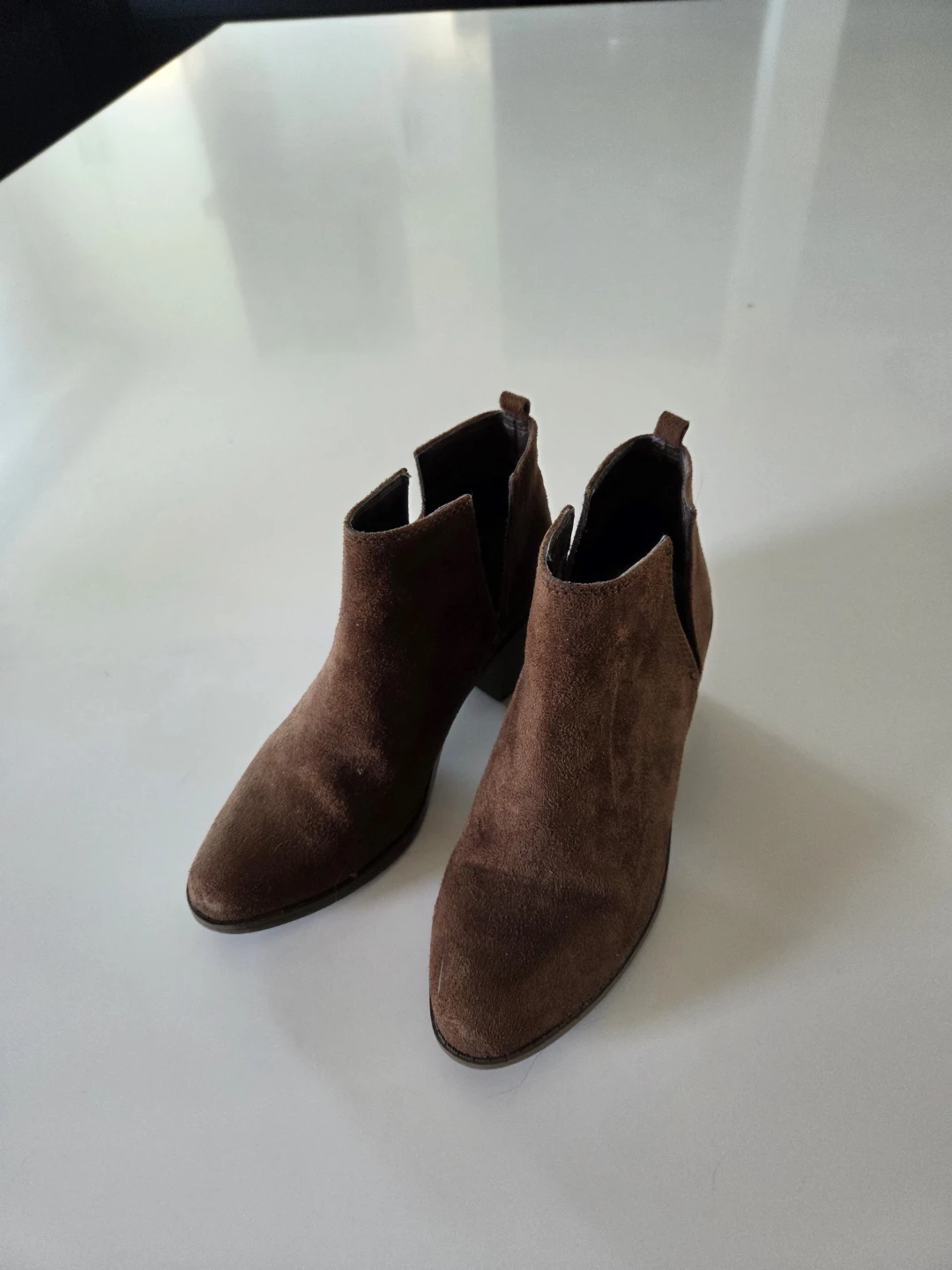 Brown Suede Ankle Boots Size 7 - photo 2