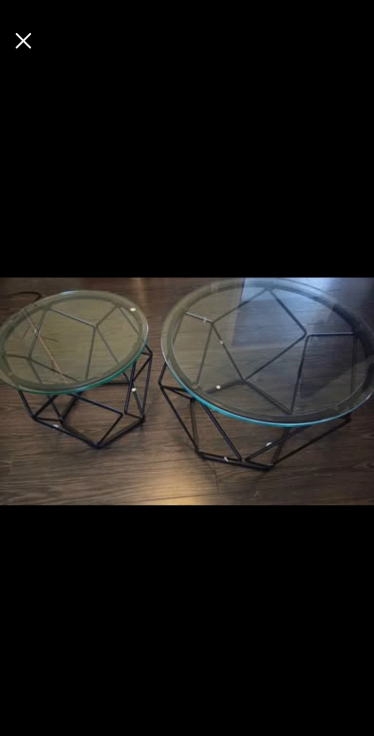 VASAGLE  ,Small Coffee Table Set of 2, Round