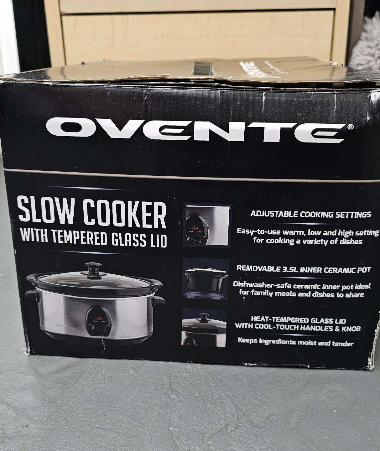 Ovente 3.5L Slow Cooker with Tempered Glass Lid - photo 4