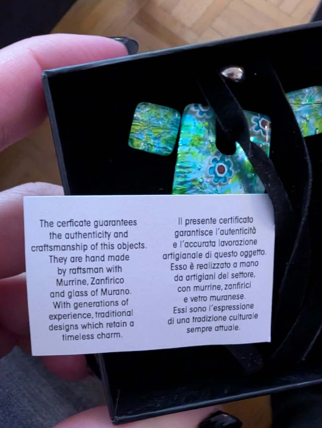 Murano Glass Pendant Necklace and Earrings Set - photo 3