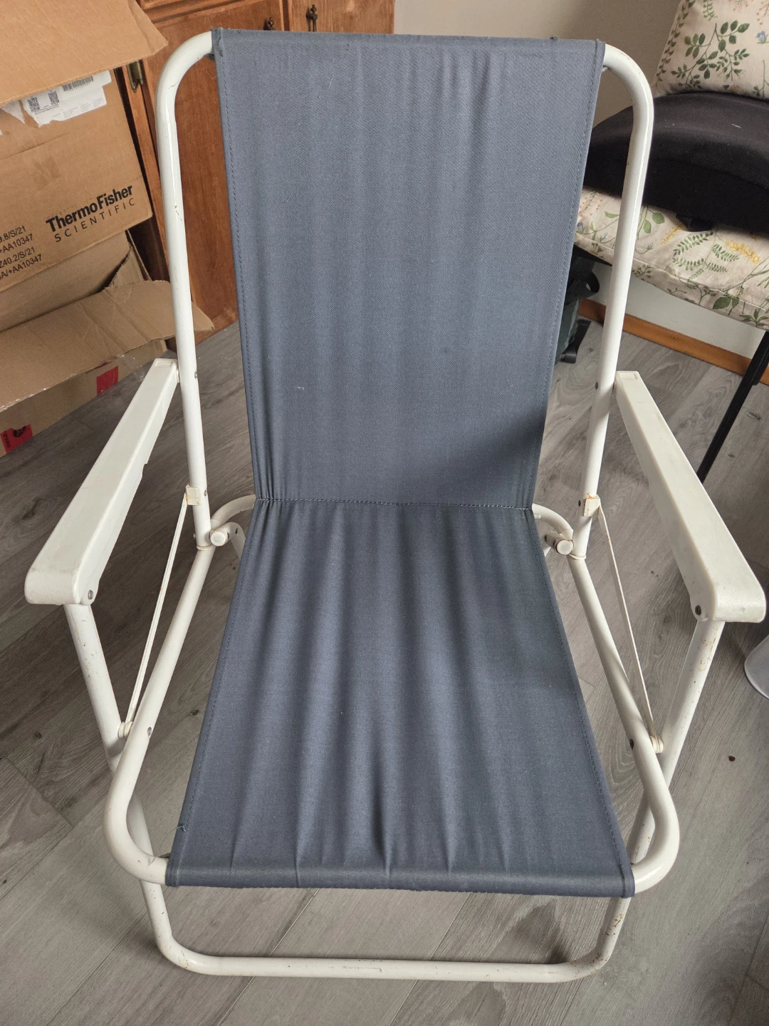 Folding Camp Chair - Grey Fabric