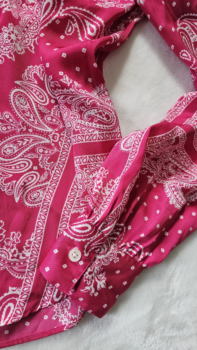 Ann Taylor Pink Paisley Print Button-Up Blouse - photo 4