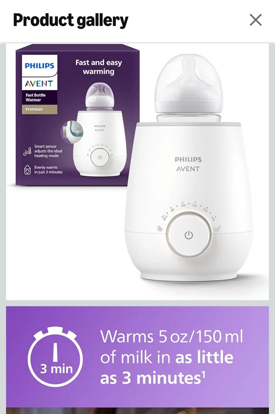 Philips Avent Fast Bottle Warmer - photo 3