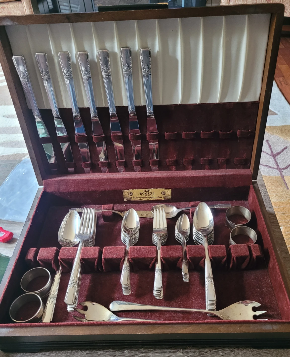 1831 Rogers Silverplate Flatware Set in Case